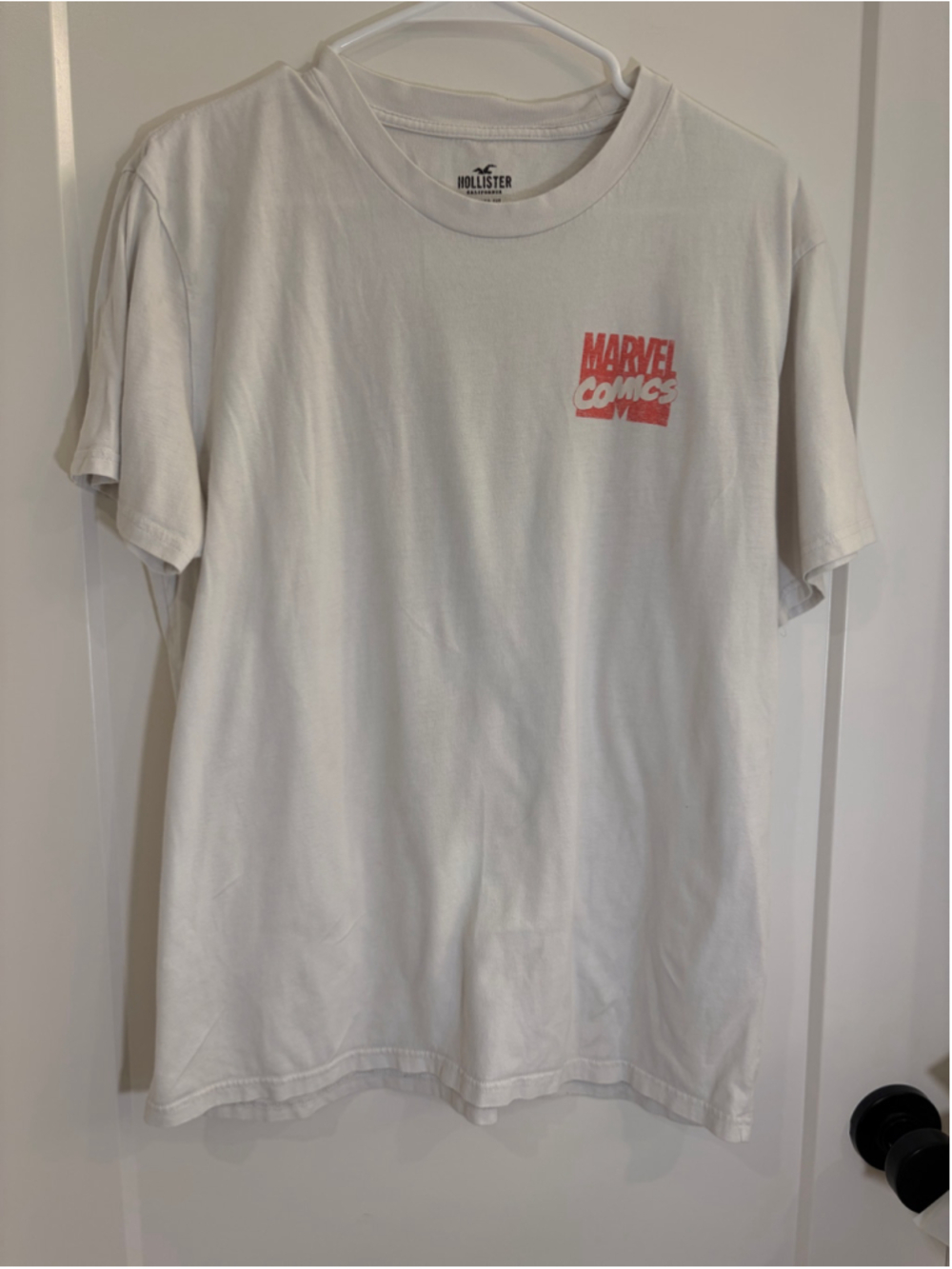 Hollister Men's Relaxed Fit Marvel Comics Thor T-Shirt White Size Medium